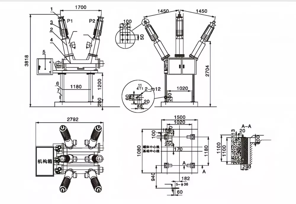 66KV Tank Type SF6 Circuit Breaker